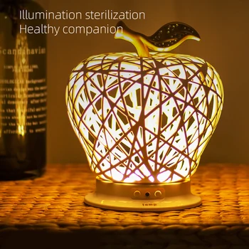 

Hollow Sterilization LED Desktop Night Lights USB Charging Bird-Nest Shape Remote Control UV Light Home Christmas Decor Lamp
