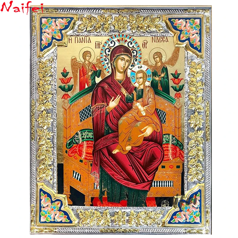 5D DIY diamond painting&quot Virgin Mary Queen of All&quot embroidery religion cross stitch rhinestone wall sticker home decor | Дом и сад