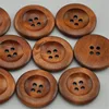 New 20pc Dark Coffee Round Wooden Buttons For Clothing 4 Holes 30mm Patchwork Button For Needlework Sewing Accessories WB222 1