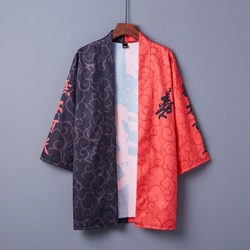 Japanese Kimono Cardigan Men Shirt Asian Streetwear Japanese Robe Kimonos Harakuju Samurai Costume Men'S Haori Yukata 31208