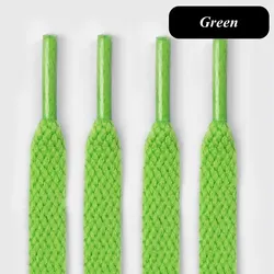 Vibrant Multicolor Flat Shoelaces - Classic Casual Sneaker Strings - 160cm (Green)