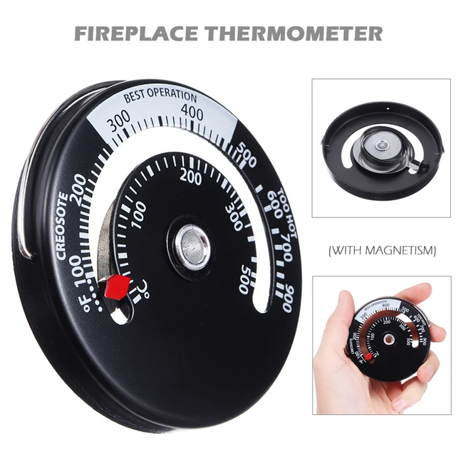 Thermomètre magnétique pour tuyau de poêle à bois, 0-500 degrés, moniteur  de température de fumée, tuyau de fumée - AliExpress