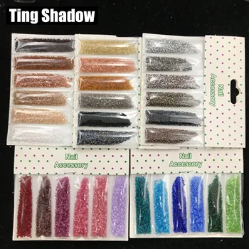 

1.2mm about 14000pcs two-point pointed shape, six grid mixed 3D nails Decoration glass crystal rhinestones