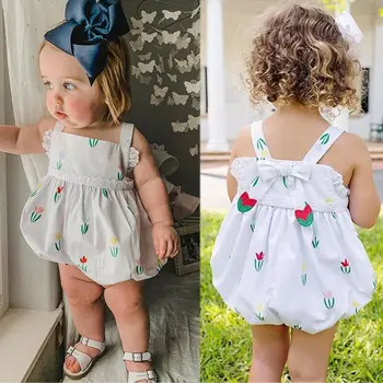

Newborn Baby Girl Summer Cotton Ruffle Romper Sleeveless Jumpsuit Outfit Clothes