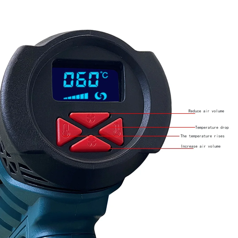 2000W 220V Industrial Electric Hot Air Gun Thermoregulator Heat Gun Shrink Wrapping Thermal Blower Dryer Heater Nozzle 6