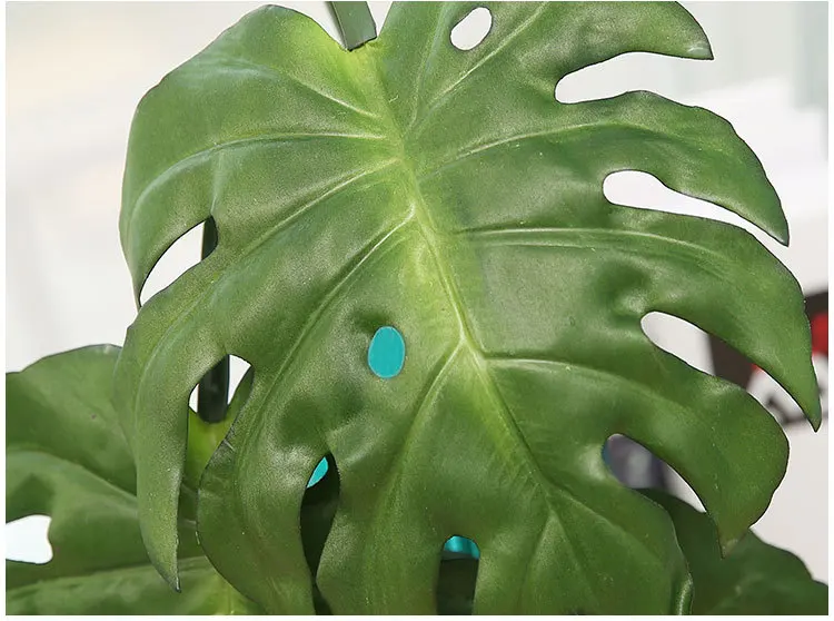 Monstera большие листовые искусственные растения зелени поддельные домашние растения бонсай зеленые листья украшения тропические листья
