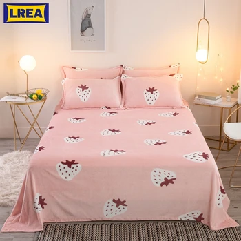 

LREA High Density плед fashion Pink strawberry print coral fleece blanket adult travel throw winter decorations for home