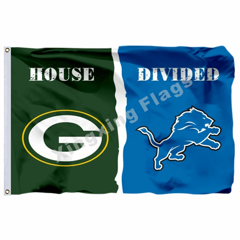 Green Bay Packers New York Giants House Divided Flag 3ft X 5ft Polyester 1 Banner Size No.4 90X150cm Custom Flag