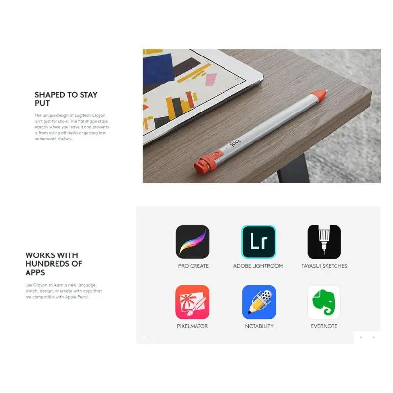 Logitech Crayon Stylus ручка для iPad Pro 11/12. 9 Mini 5th Gen Air 3rd Gen Высококачественная портативная цифровая ручка для сенсорного экрана для работы