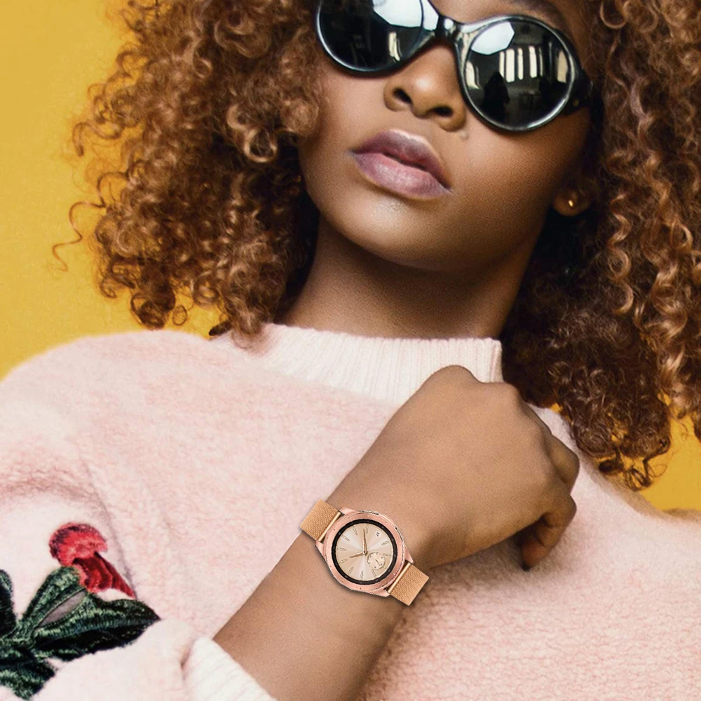 20 мм 22 мм Миланская петля для samsung gear S3 Frontier/gear Sport/Galaxy Watch активный ремешок металлический браслет для женщин и мужчин