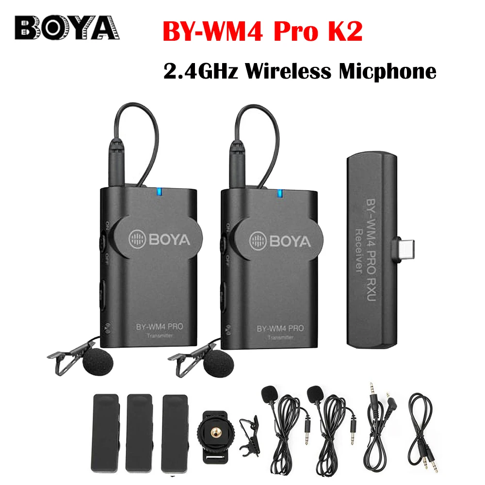 BOYA BY-WM4 Pro K6 K5 K4 K3 K2 K1 петличный микрофон 2 4 ГГц беспроводной конденсатор IOS
