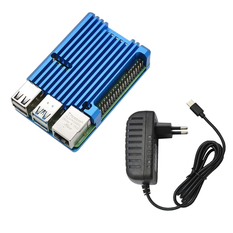 Для Raspberry Pi 4B 4G ram DIY Kit Поддержка 2,4/5,0 GHz wifi Bluetooth 5,0 с алюминиевым ЧПУ сплав защитный Синий чехол 5V 3A P