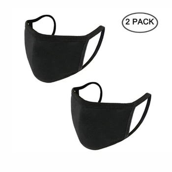 

2pcs Mask Unisex Double-layer Anti-fog Mouth Mask Adjustable Anti Dust Face Mouth Mask washable Black Cotton Cycling Travel
