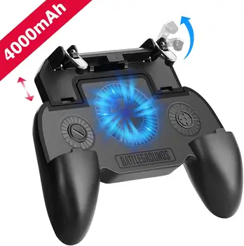 

Mobile Game Controller with 4000mAh Power Bank and Cooling Fan, Joystick Remote Grip for 4.7-6.5" iPhone Android iOS Phone