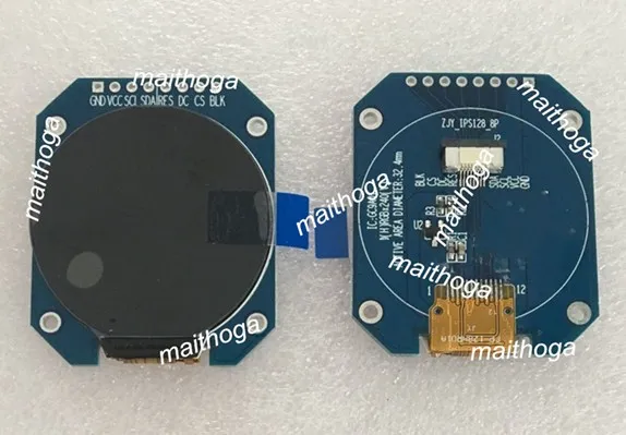 IPS 1.28인치 8PIN/12PIN SPI TFT LCD 컬러 원형 스크린 모듈 GC9A01 드라이브 IC 240(RGB)*240