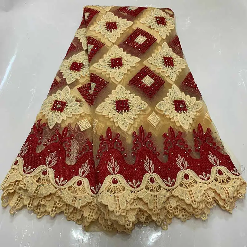 Африканская кружевная ткань высокое качество кружевная белая кружевная ткань в нигерийском стиле Тюль кружевная ткань с ажурным рисунком для свадьбы LJF02