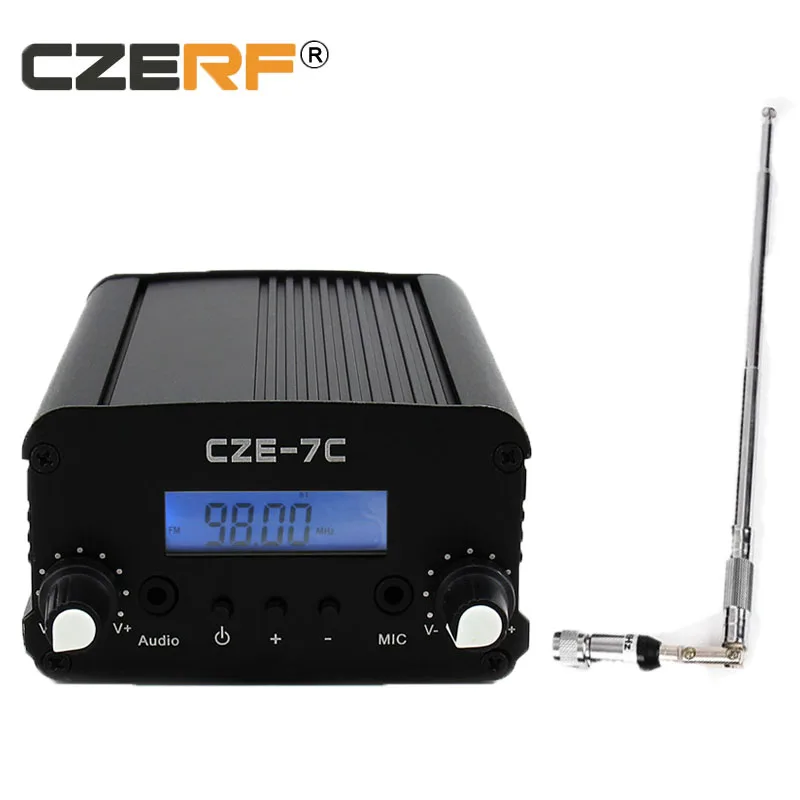 

Free Shipping CZE-7C 1w/7w wireless fm transmitter 76 ~ 108Mhz adjustable with Telescopic antenna