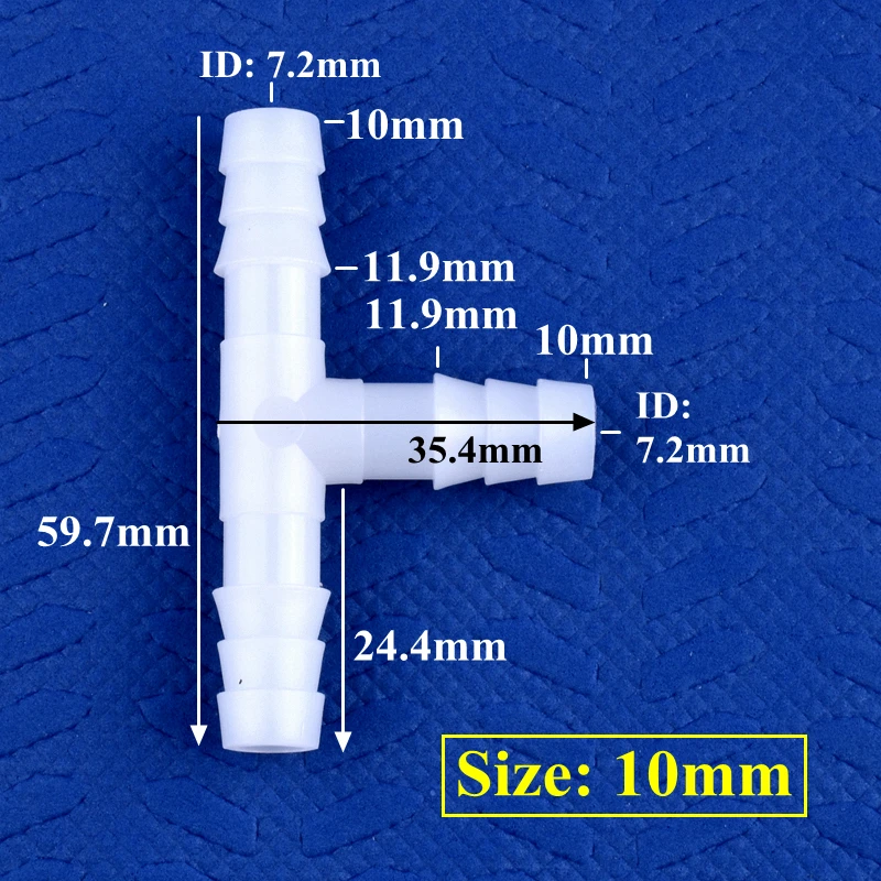 Versatile White PE Tee Connector for Aquarium and Garden Irrigation Systems