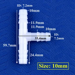 Versatile White PE Tee Connector for Aquarium and Garden Irrigation Systems (10mm)