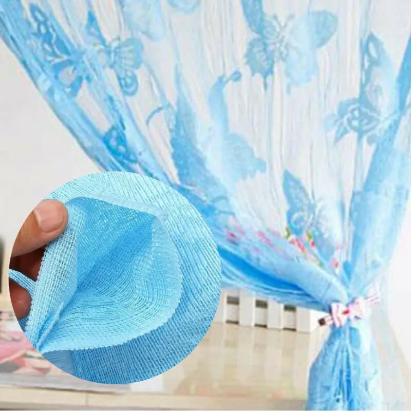 

1 Piece New Lace Net Curtain Butterfly String Room Window Tassel Panel Decor