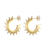 Stainless Steel Jewelry Geometric Earrings For Women Best Half Circle Spiked Femme Charm Earrings Party Best Wedding Gifts 2