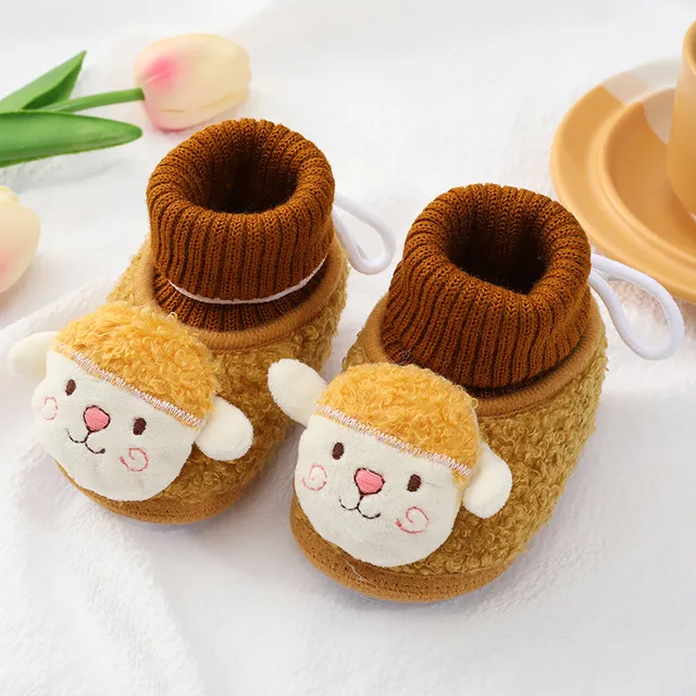 Newborn Baby Cartoon Animal Shoes Girls Boys Soft Booties Snow Boots Infant Toddler Warming Shoes for Children для новорожденных 5