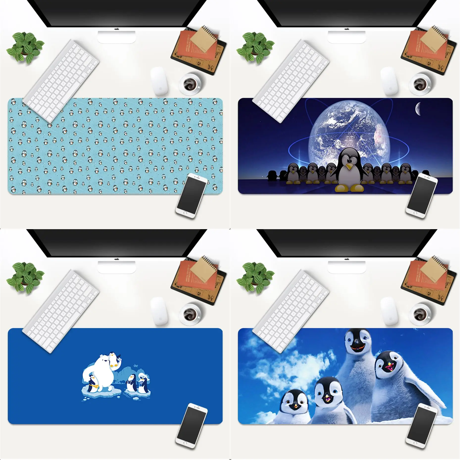 

Cute cartoon penguin Anti-Slip Durable Rubber Computermats Gaming Mouse Pad Large Deak Mat 700x300mm for overwatch/cs go