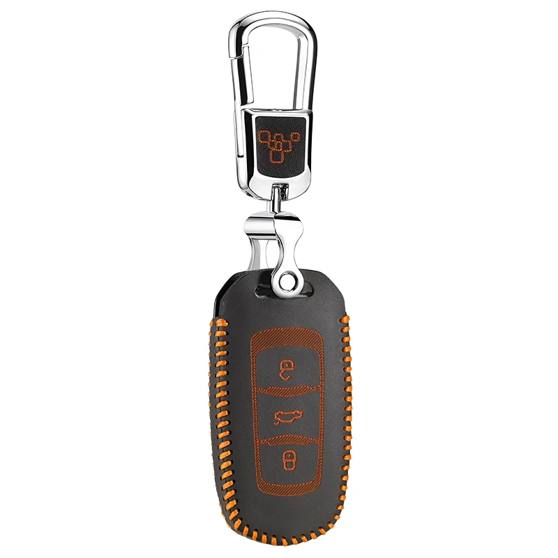 Luckeasy кожаный чехол для ключей Geely emgrand EC7 EC718 EC715 Global Hawk GX7 Автомобильный ключ сумка/чехол кошелек держатель key2y - Название цвета: yellow 1