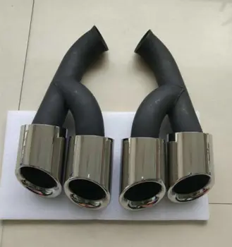 

Genuine Stainless Steel Exhaust Muffler Pipe End Tips For Porsche Cayenne 2015 Facelift model ~ NEW ! Easy Fix !