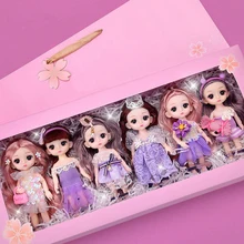 

16cm BJD Doll Body Toys For Girls 13 Movable Joints With DIY Beautiful Clothes 6PCS/set Exquisite Pcakge Gift For Girl Child
