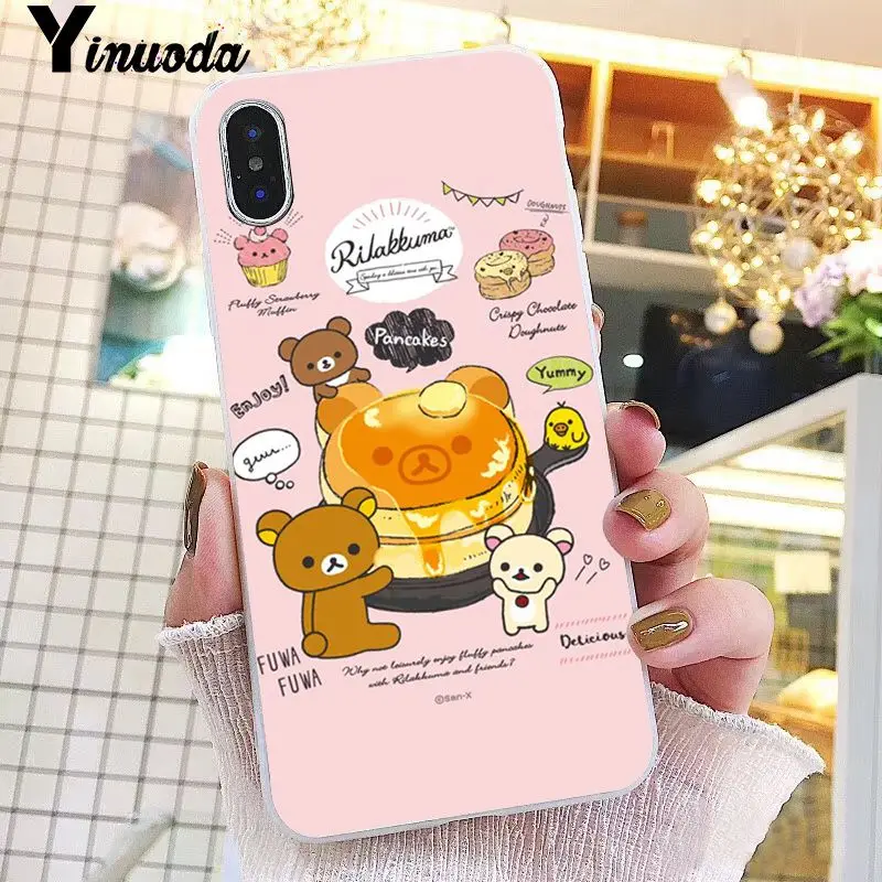 Yinuoda милый медведь Rilakkuma ТПУ Мягкий силиконовый чехол для телефона iPhone 8 7 6 6S Plus X XS MAX 5 5S SE XR 10 Чехол