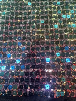 

2020 New French Nigerian sequins net lace,African tulle mesh Sequence lace fabric high quality for wedding dress 5yards/lot