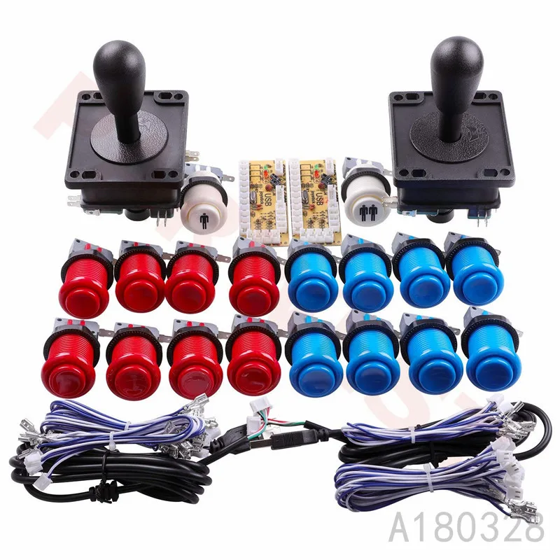 Jamma Cabinato Arcade Kit Fai Da Te Ritardo Zero Usb Arcade Controller Per Pc Collegamento Lo Stile Americano Joystick 4/8 Way Push Bottoni
