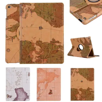 

KAIBASSCE 360 Rotating World Map Smart Tablet Case For iPad Pro Air 10.5 2017 2019 iPad Pro 11 2018 2020 Cover Coque Capa Funda