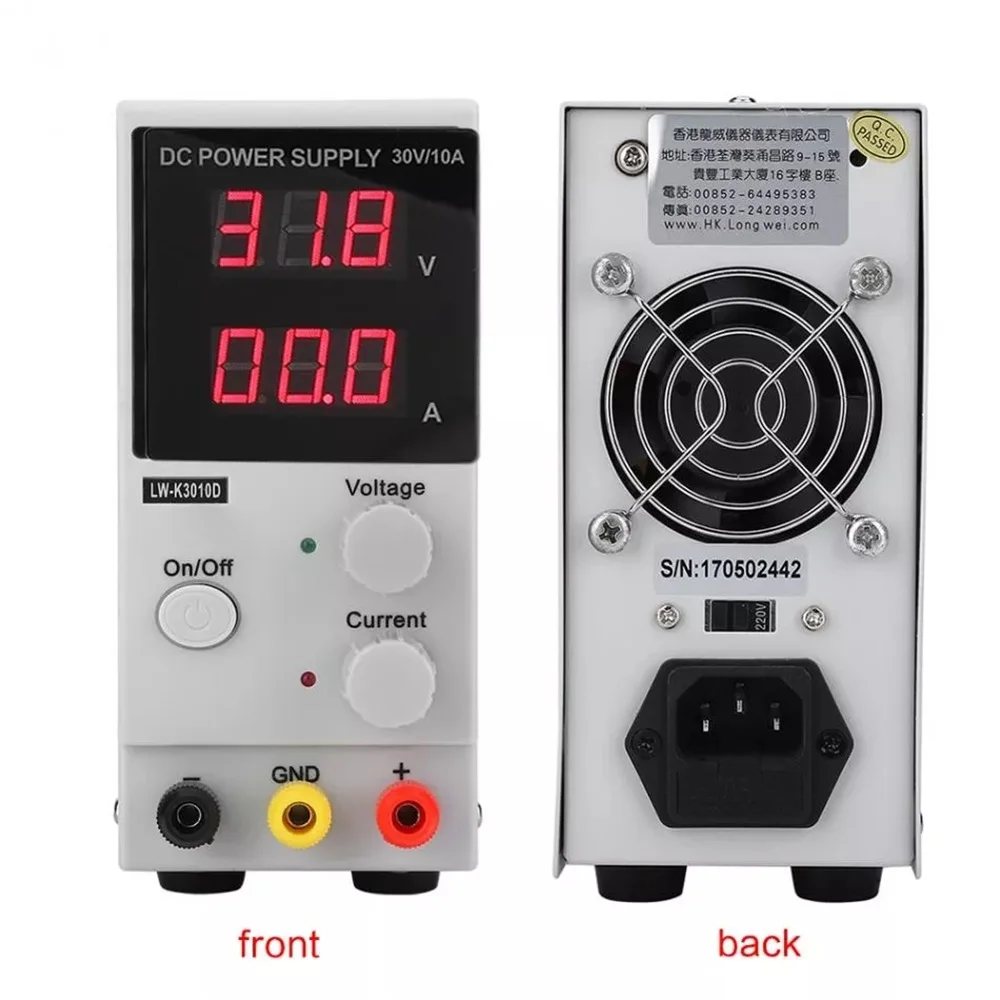 

Hot LONG WEI LW-K3010D Adjustable Power Supply Switching Regulated 110V/220V 30V 10A DC Power Supply with LED Digital Display