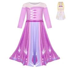 Платье Эльзы и Анны для костюмированной вечеринки «ледяная история 2» Повседневные рождественские платья принцессы с героями мультфильмов для маленьких девочек; платье для маленьких девочек модная детская одежда