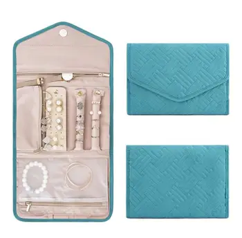 

Roll Foldable Jewelry Case Jewelry Organizer for Travel Journey-Rings Necklaces Jewerly Storage Bag more colors for choice