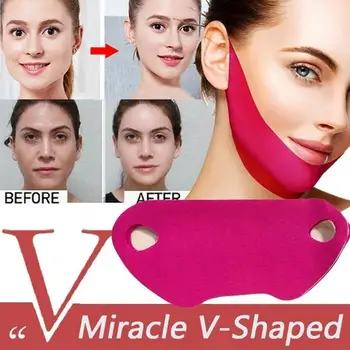 

V Line Mask, Ballenshiny V Face Mask Double Chin Reducer V Jaw Mask Face Lifting Firming Moisturizing Neck Mask Chin Up Patch