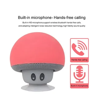 

Wireless Bluetooth Mini Speaker Mushroom Waterproof Silicon Suction Handfree Holder Music Player for Iphone 6 6S Android
