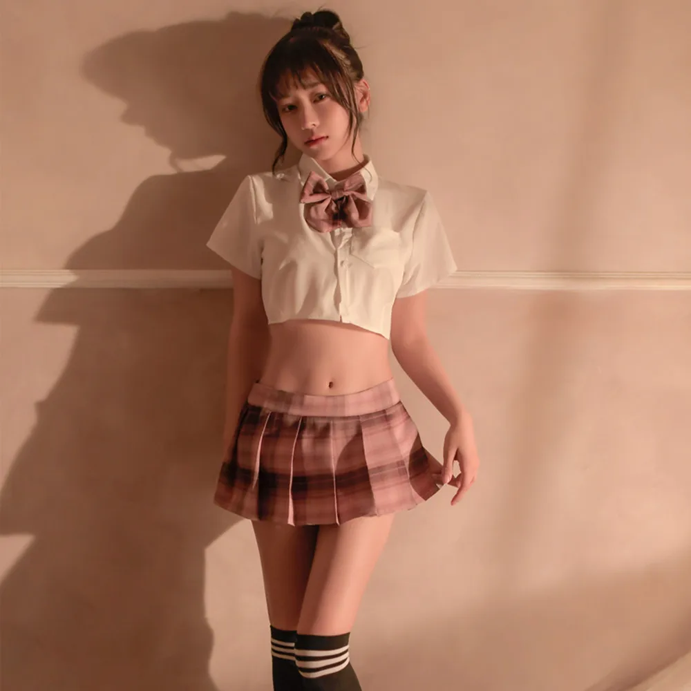 School Girl Japanese Plus Size Costumes Women Sexy Cosplay Lingerie Student Uniform With Miniskirt Cheerleader Outfit New |