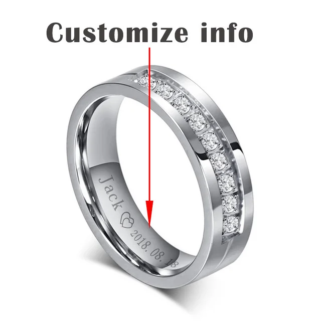 Vnox – bagues de mariage tendance pour femmes/hommes, cadeau d'amour, couleur or, acier inoxydable, promesse CZ, bijoux de Couple, vente en gros