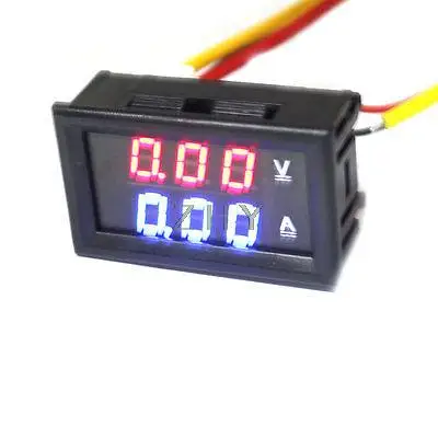 

DC 0-100V 0-999mA Red Blue 7-Segment 3-Bit LED Dual Display Ammeter Voltmeter