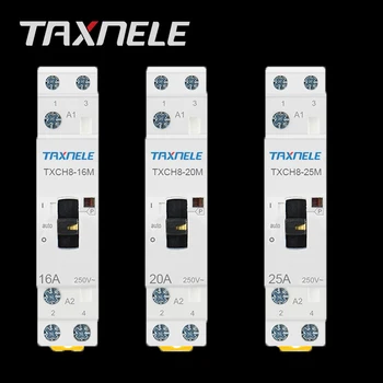

2P 16A 20A 25A 220V/230V 50/60HZ Household Din rail AC Contactor Modular Manual Control Home AC Contactor 2NO 2NC 1NO1NC