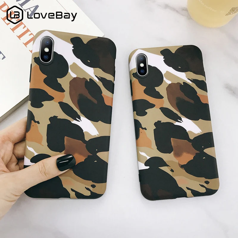 

Lovebay Cool Camouflage Case For iPhone 6 6S 7 8 Plus X XS XR XS Max Phone Cases Camo Soft IMD Silicone Back Cover For iPhone 7