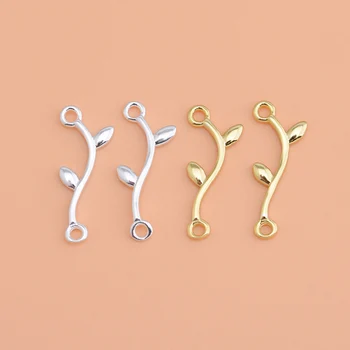 

Olive Branch Double Circle S925 pure silver-plated gold-plated twig, handmade diy beaded bracelet accessories