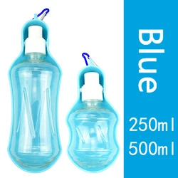 Portable Pet Water Bottle with Built - In Bowl - Outdoor Travel Dispenser for Small and Medium Dogs (B Blue)