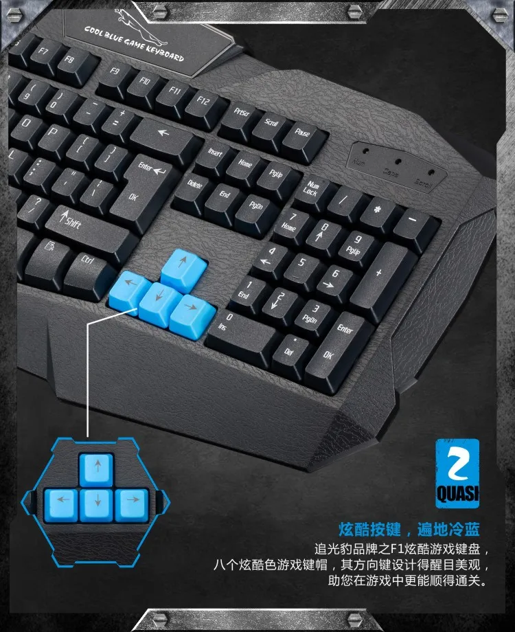 Подлинный продукт ZHUIGUANGBAO F1 Клавиатура кабель Офисная Клавиатура водонепроницаемый USB Одиночная клавиатура игра Интернет-кафе клавиатура