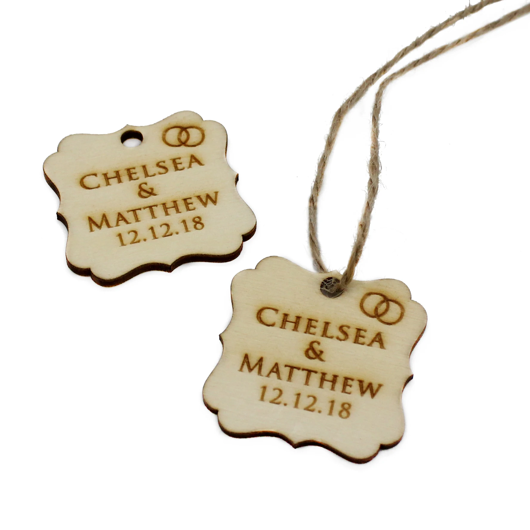 

100pcs Personalised Engraved Wooden Square Circle Table Centerpieces Custom Name Tag For Wedding Baby Shower Gifts Decor Favors