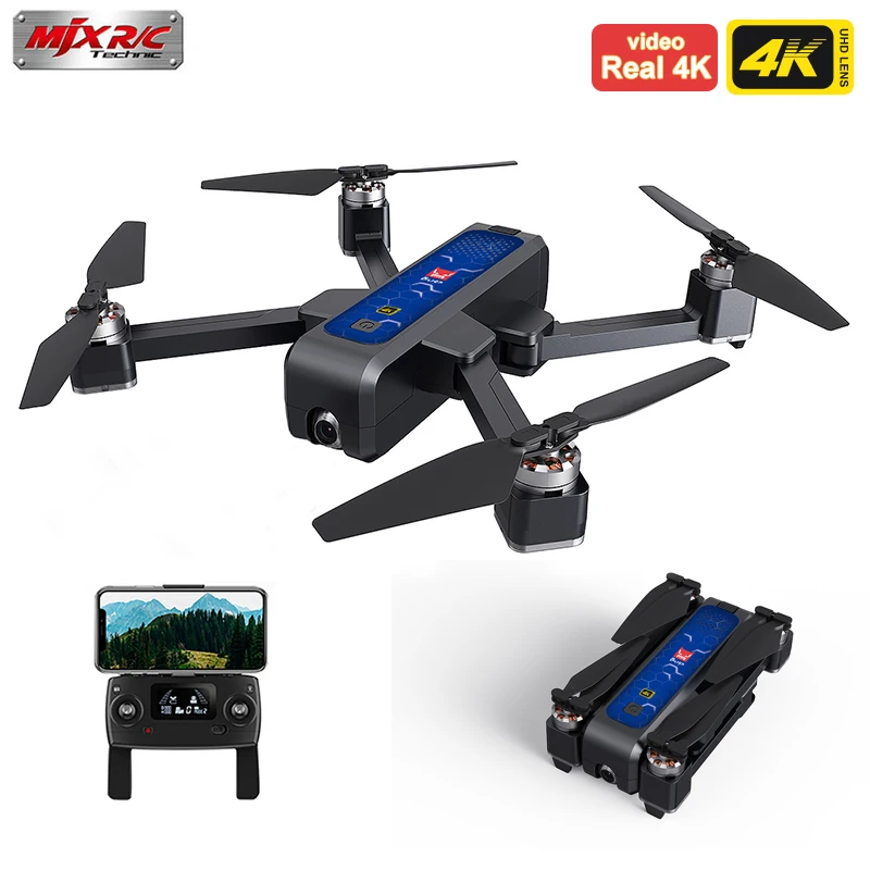 Квадрокоптер MJX Bugs 4 Вт B4W Real 4K FHD складной бесщеточный Дрон с GPS Wi Fi функция