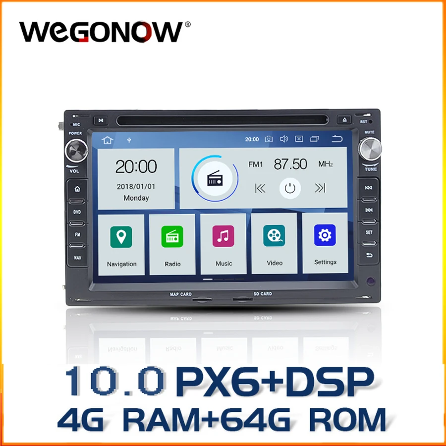 DSP IPS PX6 Android 10 6 ядер 4 Гб ОЗУ 64 ГБ Автомобильный DVD плеер GPS карта Радио Bluetooth для VW Jetta